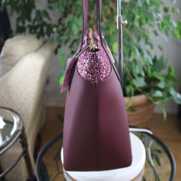 NWT Kate Spade Cherrywood Tote/Shoulder Bag & Glitter Trim - Picture 5 of 17